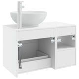 vidaXL Badkamermeubel Set 2 pcs Wit Bewerkt hout