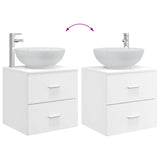 vidaXL Badkamermeubel Set 2 pcs Wit Bewerkt hout