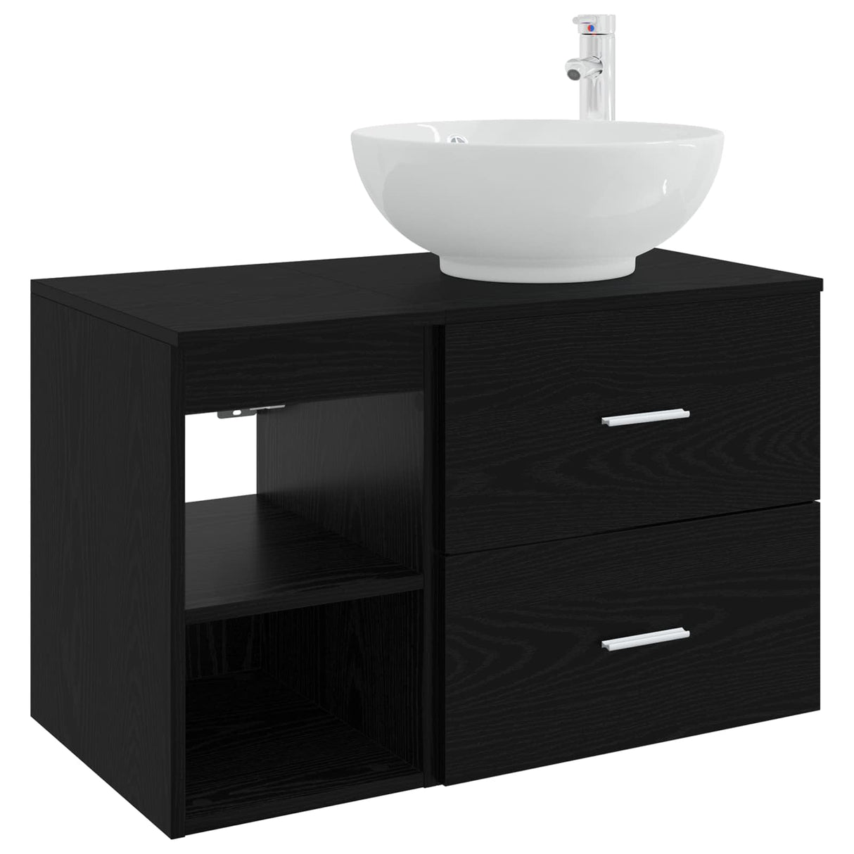vidaXL Badkamermeubel Set 2 pcs Wit Bewerkt hout