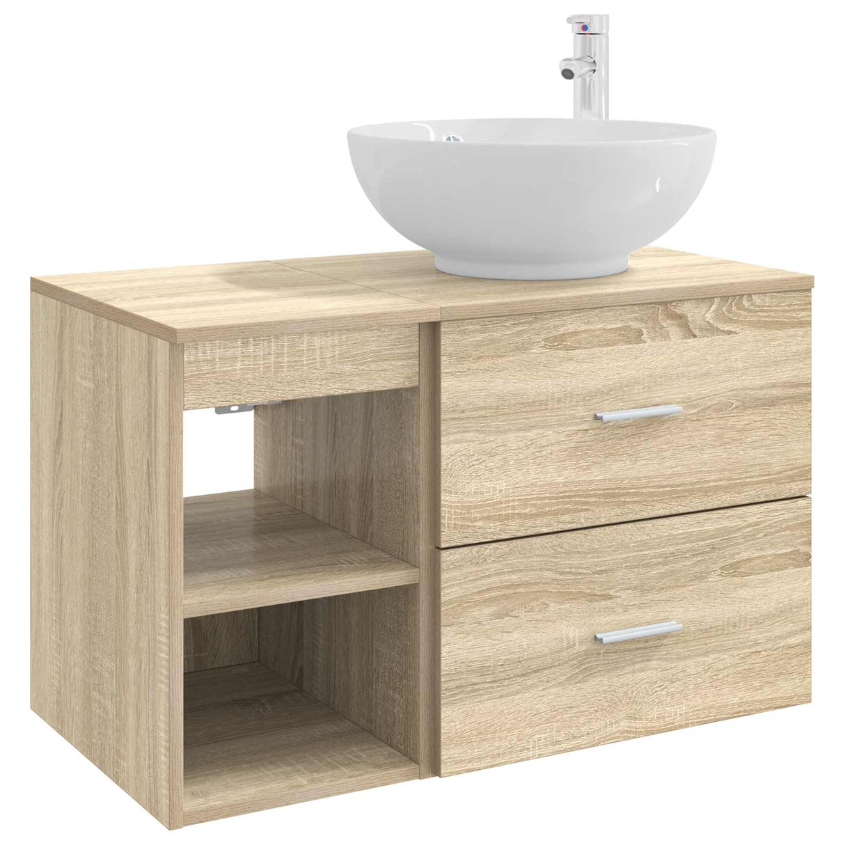 vidaXL Badkamermeubel Set 2 pcs Wit Bewerkt hout
