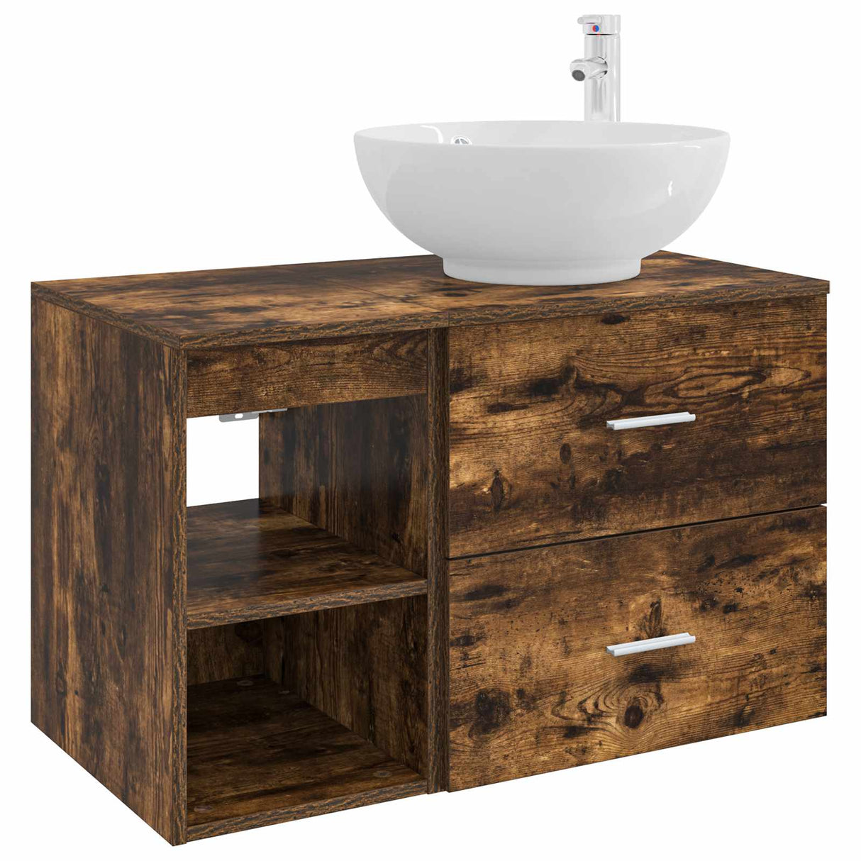 vidaXL Badkamermeubel Set 2 pcs Wit Bewerkt hout