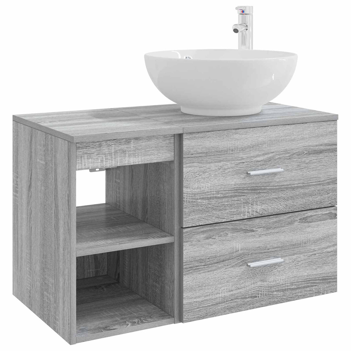 vidaXL Badkamermeubel Set 2 pcs Wit Bewerkt hout