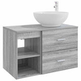 vidaXL Badkamermeubel Set 2 pcs Wit Bewerkt hout