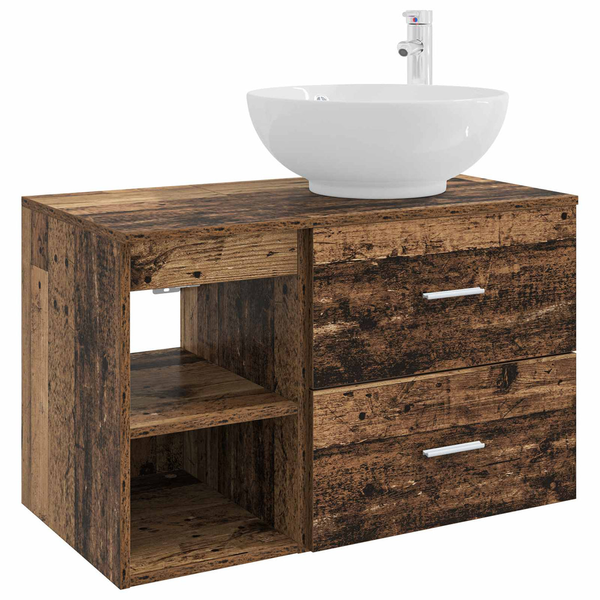 vidaXL Badkamermeubel Set 2 pcs Wit Bewerkt hout
