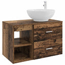 vidaXL Badkamermeubel Set 2 pcs Wit Bewerkt hout