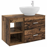 vidaXL Badkamermeubel Set 2 pcs Wit Bewerkt hout