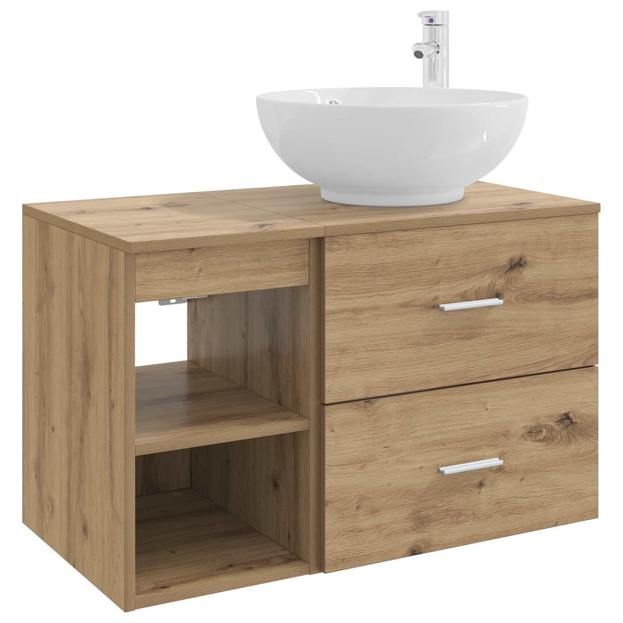vidaXL Badkamermeubel Set 2 pcs Wit Bewerkt hout