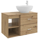 vidaXL Badkamermeubel Set 2 pcs Wit Bewerkt hout
