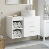 vidaXL Badkamermeubel Set 2 pcs Wit Bewerkt hout