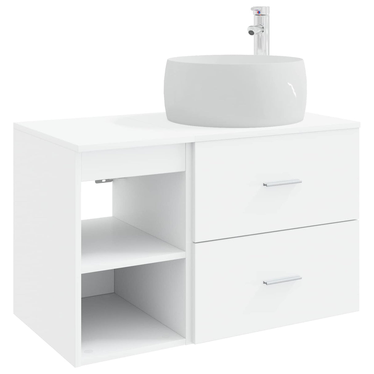vidaXL Badkamermeubel Set 2 pcs Wit Bewerkt hout