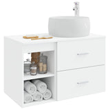 vidaXL Badkamermeubel Set 2 pcs Wit Bewerkt hout