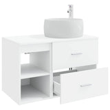 vidaXL Badkamermeubel Set 2 pcs Wit Bewerkt hout