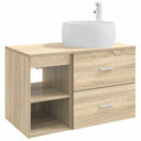 vidaXL Badkamermeubel Set 2 pcs Wit Bewerkt hout