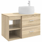 vidaXL Badkamermeubel Set 2 pcs Wit Bewerkt hout