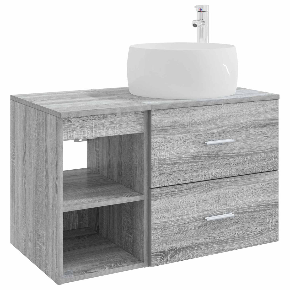 vidaXL Badkamermeubel Set 2 pcs Wit Bewerkt hout