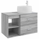 vidaXL Badkamermeubel Set 2 pcs Wit Bewerkt hout