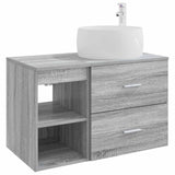 vidaXL Badkamermeubel Set 2 pcs Wit Bewerkt hout