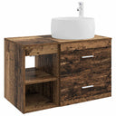 vidaXL Badkamermeubel Set 2 pcs Wit Bewerkt hout