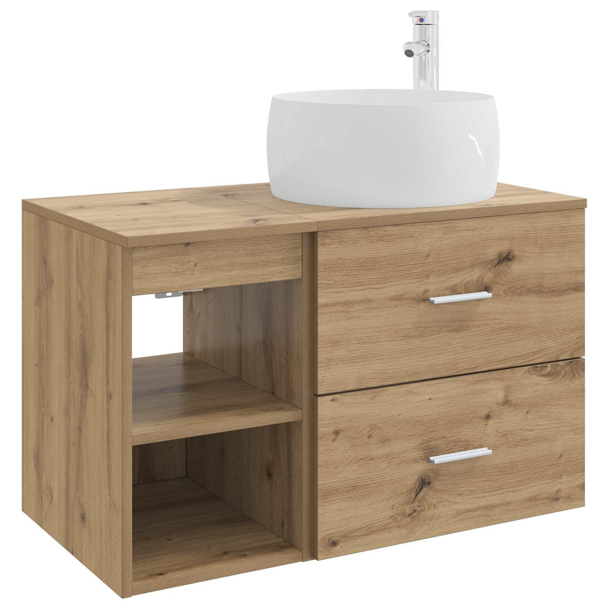 vidaXL Badkamermeubel Set 2 pcs Wit Bewerkt hout