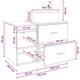 vidaXL Badkamermeubel Set 2 pcs Wit Bewerkt hout