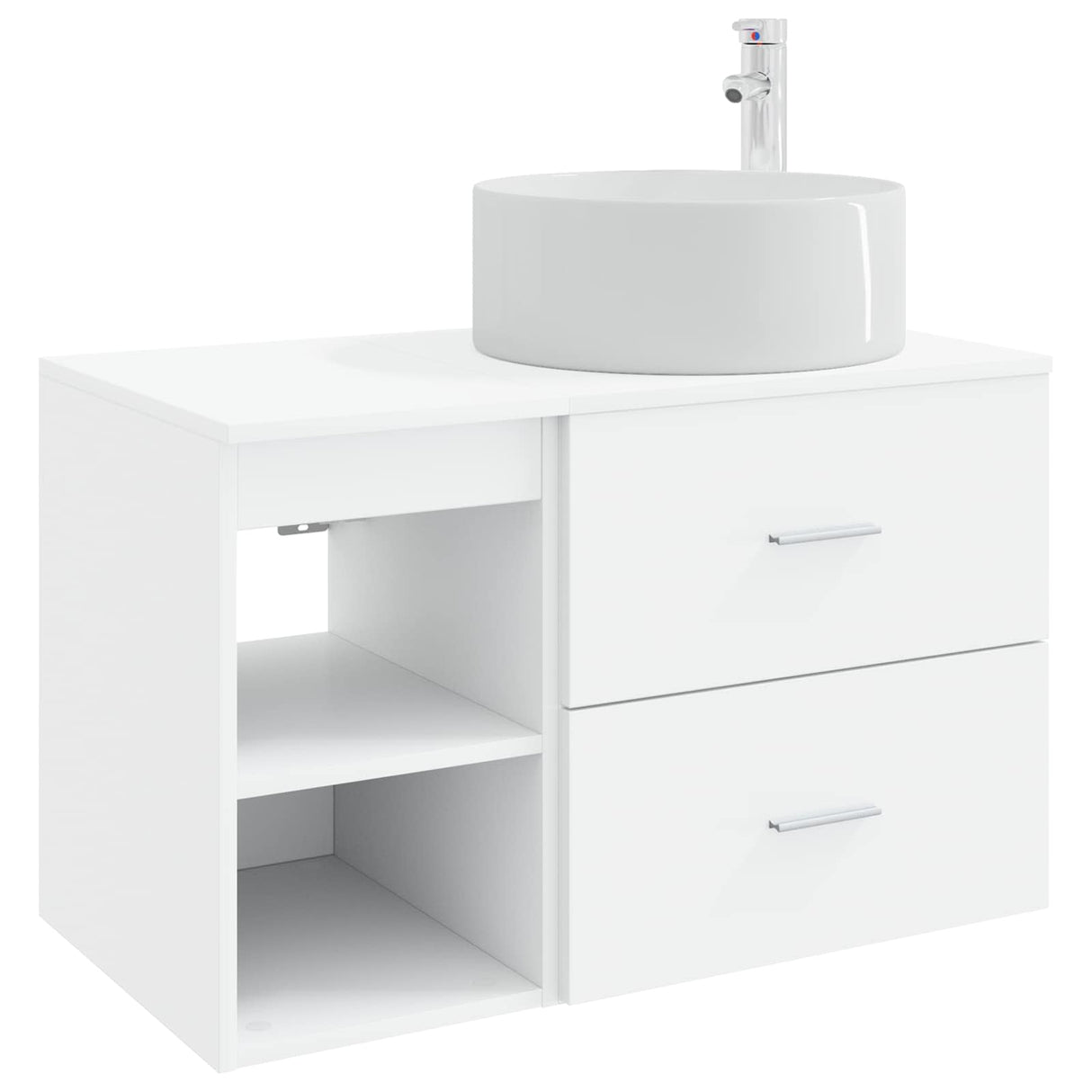 vidaXL Badkamermeubel Set 2 pcs Wit Bewerkt hout