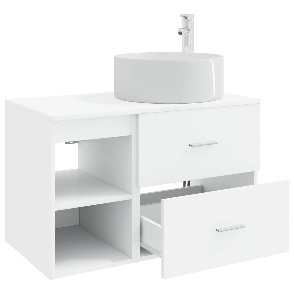 vidaXL Badkamermeubel Set 2 pcs Wit Bewerkt hout