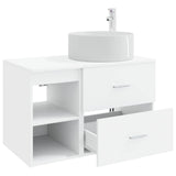 vidaXL Badkamermeubel Set 2 pcs Wit Bewerkt hout