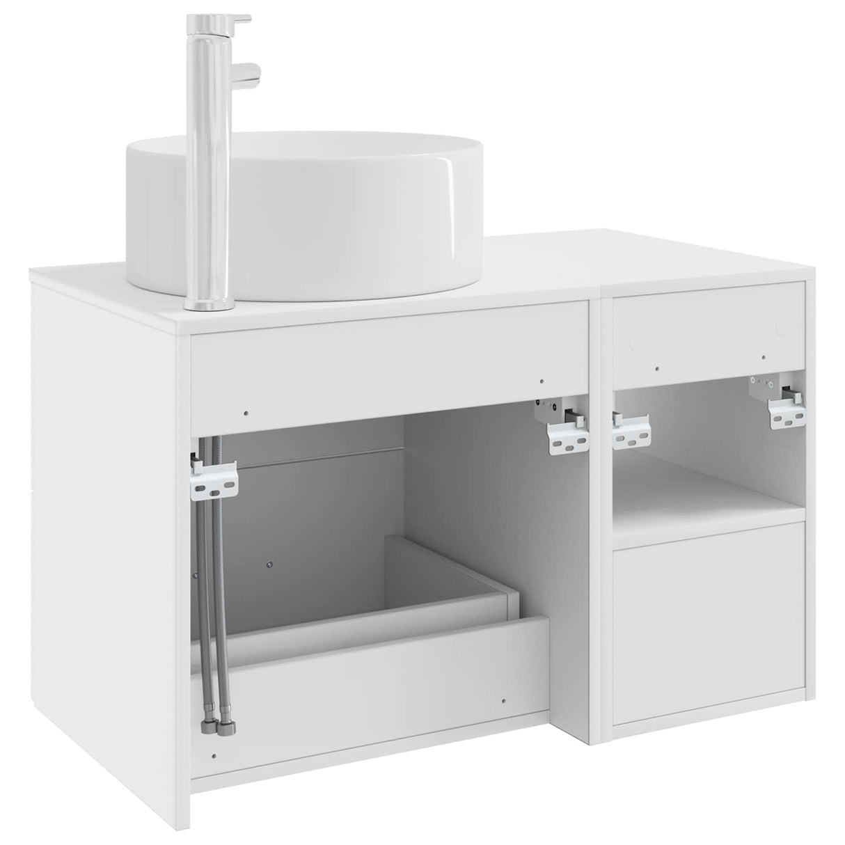 vidaXL Badkamermeubel Set 2 pcs Wit Bewerkt hout