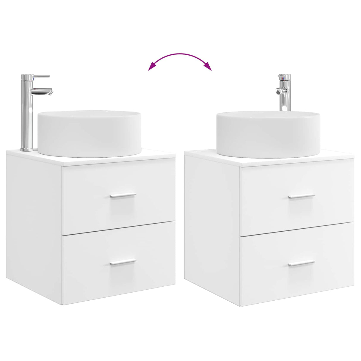vidaXL Badkamermeubel Set 2 pcs Wit Bewerkt hout