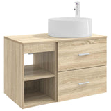 vidaXL Badkamermeubel Set 2 pcs Wit Bewerkt hout