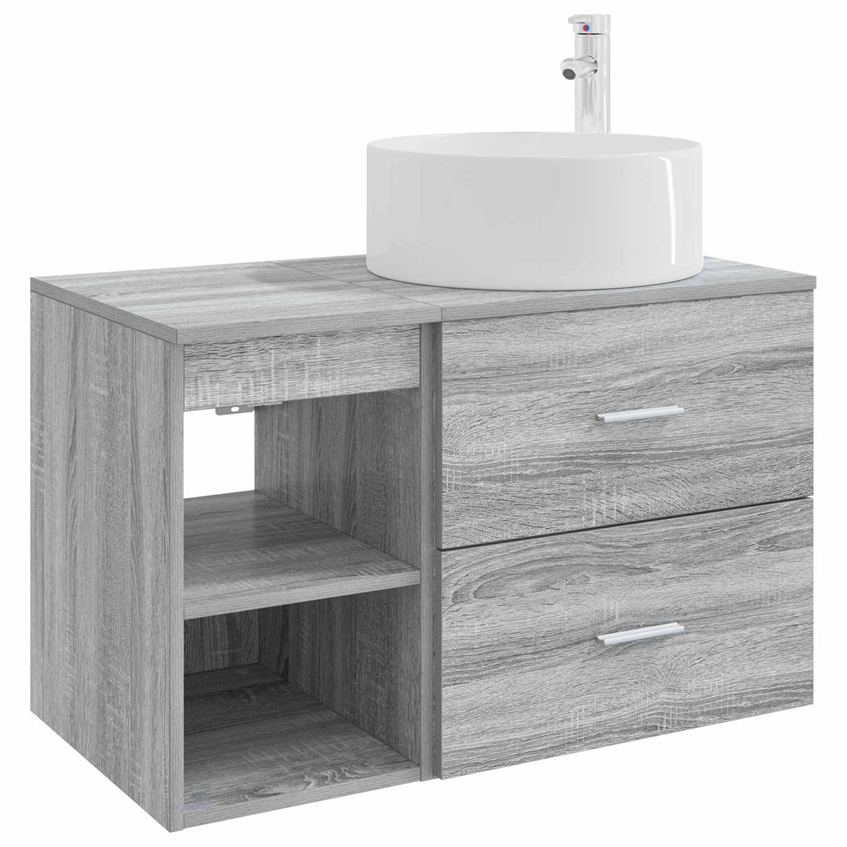vidaXL Badkamermeubel Set 2 pcs Wit Bewerkt hout