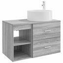 vidaXL Badkamermeubel Set 2 pcs Wit Bewerkt hout