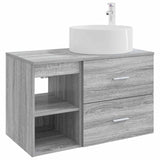 vidaXL Badkamermeubel Set 2 pcs Wit Bewerkt hout
