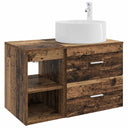 vidaXL Badkamermeubel Set 2 pcs Wit Bewerkt hout