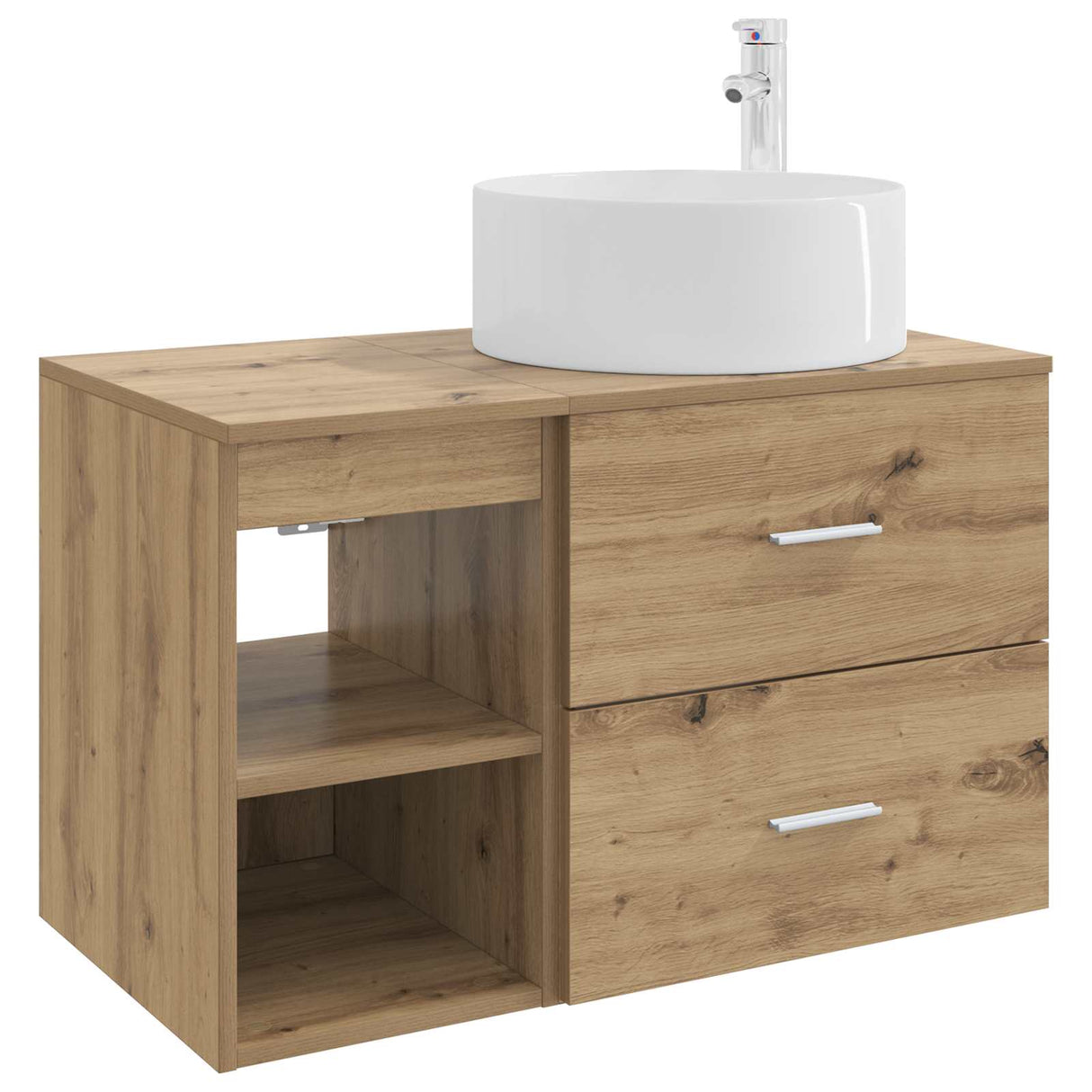 vidaXL Badkamermeubel Set 2 pcs Wit Bewerkt hout