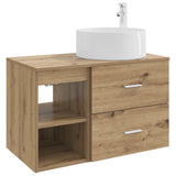 vidaXL Badkamermeubel Set 2 pcs Wit Bewerkt hout