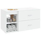 vidaXL Badkamermeubel Set 2 pcs Wit Bewerkt hout