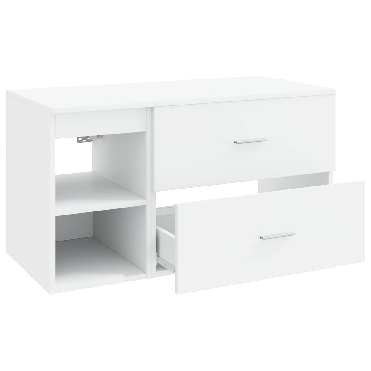 vidaXL Badkamermeubel Set 2 pcs Wit Bewerkt hout