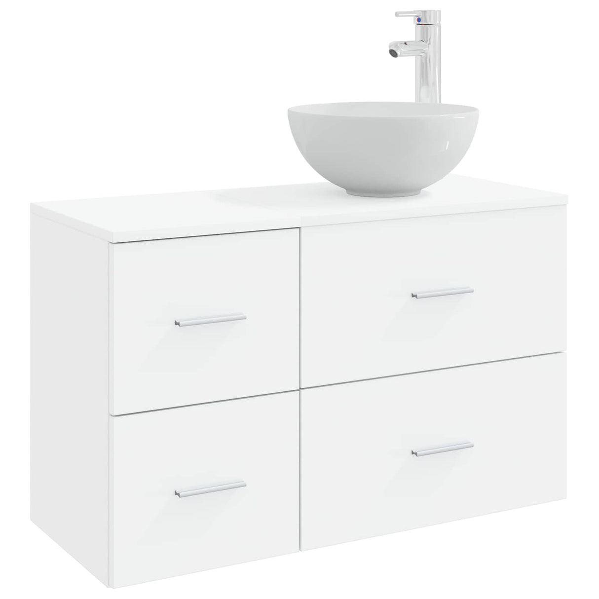 vidaXL Badkamermeubel Set 2 pcs Wit Bewerkt hout