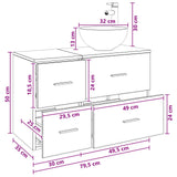 vidaXL Badkamermeubel Set 2 pcs Wit Bewerkt hout