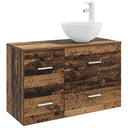 vidaXL Badkamermeubel Set 2 pcs Wit Bewerkt hout