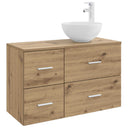 vidaXL Badkamermeubel Set 2 pcs Wit Bewerkt hout
