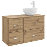 vidaXL Badkamermeubel Set 2 pcs Wit Bewerkt hout