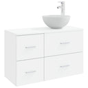 vidaXL Badkamermeubel Set 2 pcs Wit Bewerkt hout