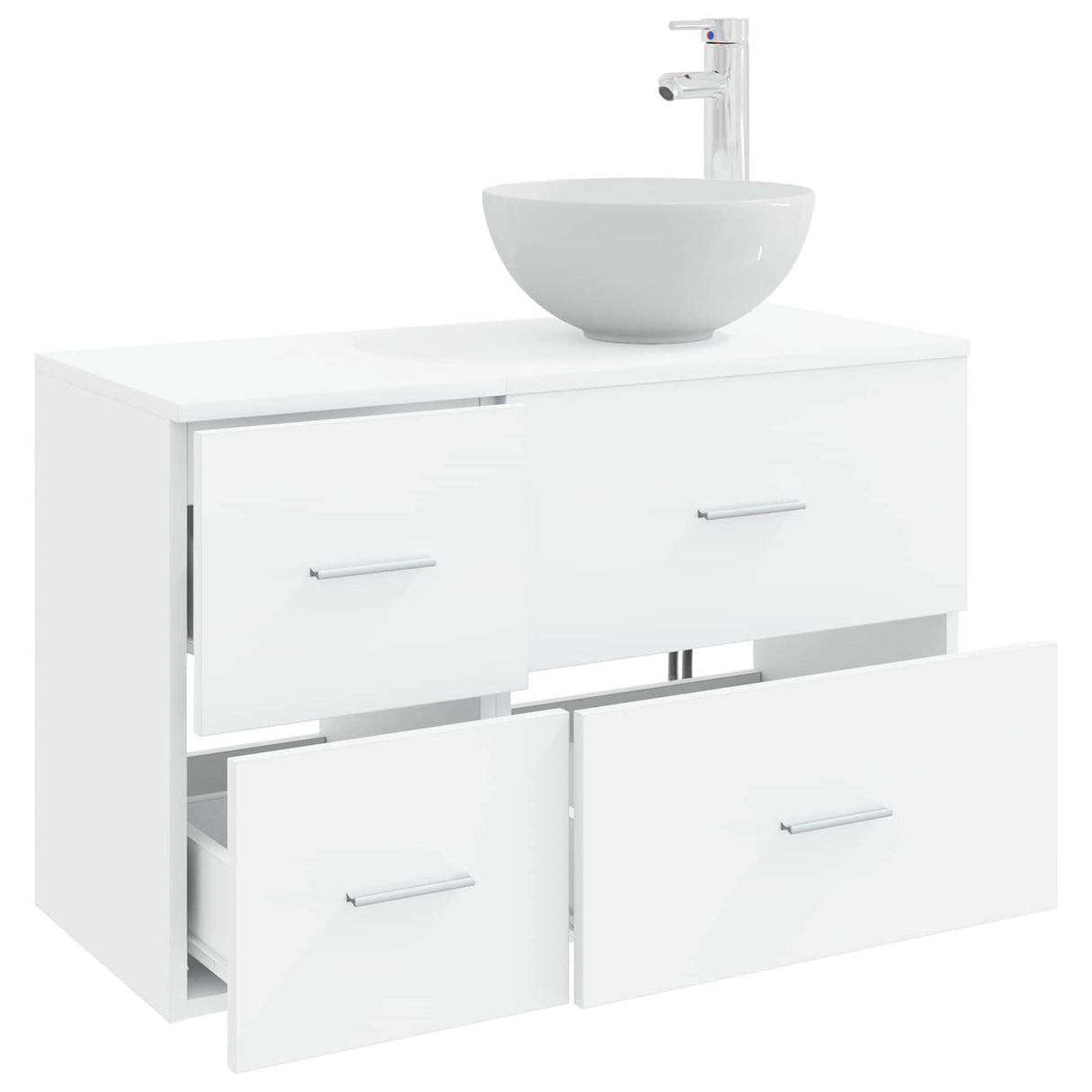 vidaXL Badkamermeubel Set 2 pcs Wit Bewerkt hout