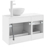 vidaXL Badkamermeubel Set 2 pcs Wit Bewerkt hout