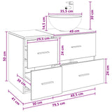 vidaXL Badkamermeubel Set 2 pcs Wit Bewerkt hout