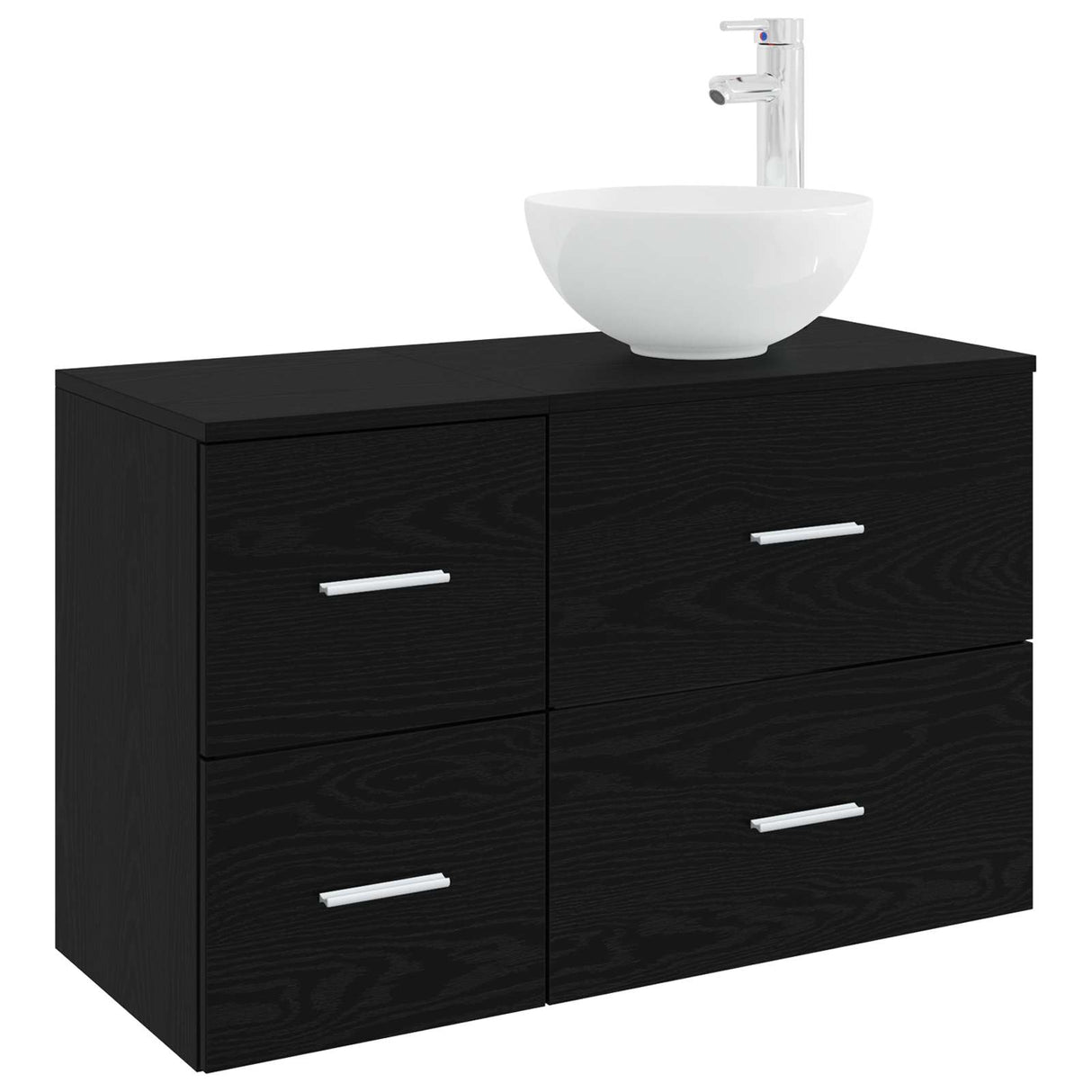 vidaXL Badkamermeubel Set 2 pcs Wit Bewerkt hout