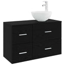 vidaXL Badkamermeubel Set 2 pcs Wit Bewerkt hout