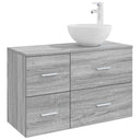 vidaXL Badkamermeubel Set 2 pcs Wit Bewerkt hout